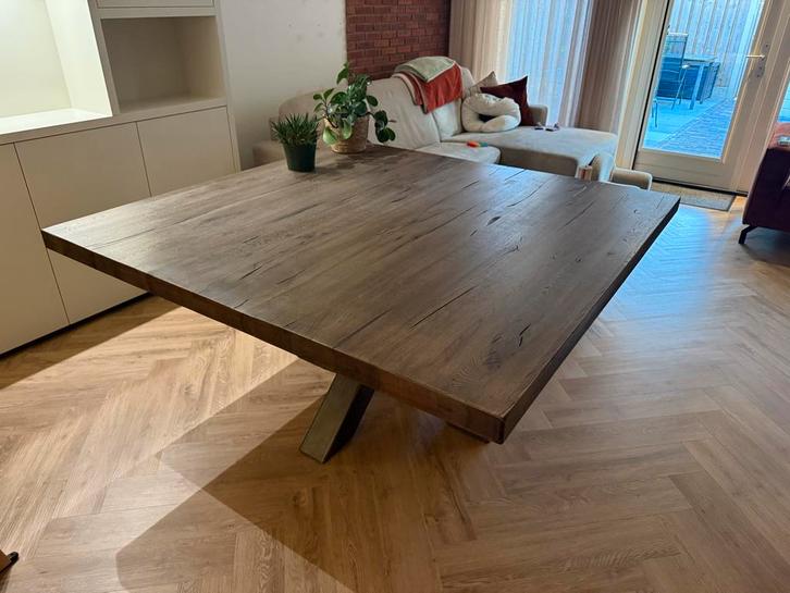 Vierkante eettafel - 160x160, Huis en Inrichting, Tafels | Eettafels, Gebruikt, 150 tot 200 cm, 200 cm of meer, Vijf personen of meer