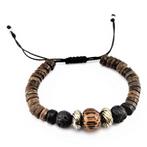 Natuurlijke Kokosnoot Armband m. Nylon Koord Sluiting unisex, Overige materialen, Verzenden, Nieuw, Esde2