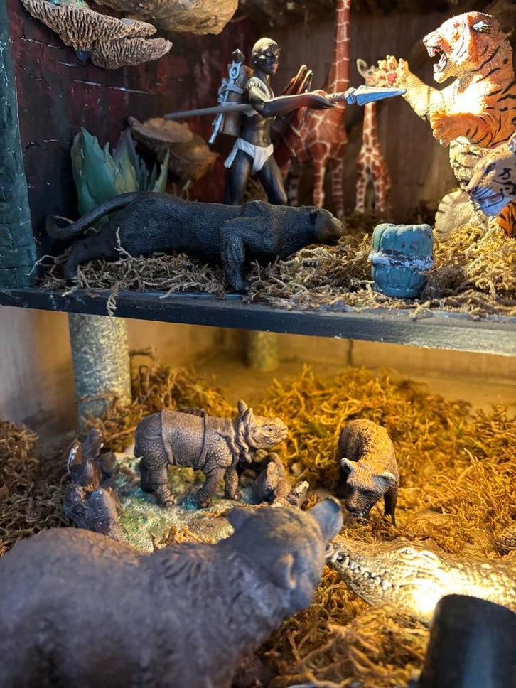 Poppenhuis Dierentuin met Dieren, Verzamelen, Poppenhuizen en Toebehoren, Gebruikt, Poppenhuis, Ophalen of Verzenden