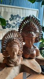 Twee mooie Balinese houtsnijwerkjes, Antiek en Kunst, Kunst | Beelden en Houtsnijwerken, Ophalen of Verzenden