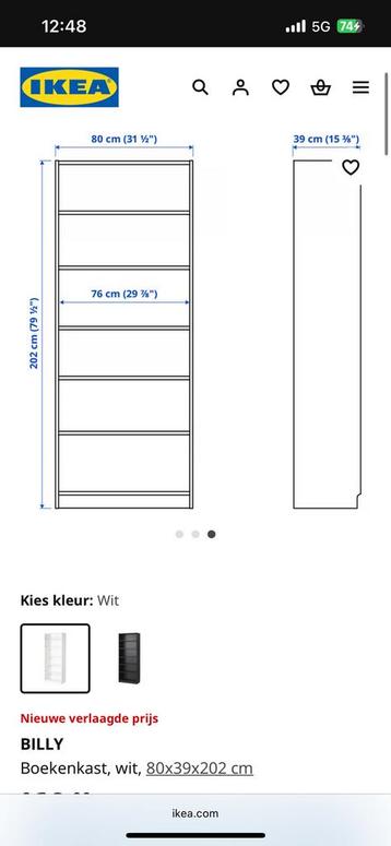 Billy boekenkast zo goed als nieuw