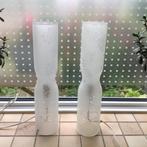2 Witte tafellampen van glas strak model cilinder 46 cm hoog, Huis en Inrichting, Lampen | Tafellampen, Ophalen of Verzenden, Zo goed als nieuw