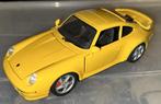 Porsche Carrera 911 Turbo ANSON 1:18 geel zgan, Ophalen, Zo goed als nieuw, Auto, Anson