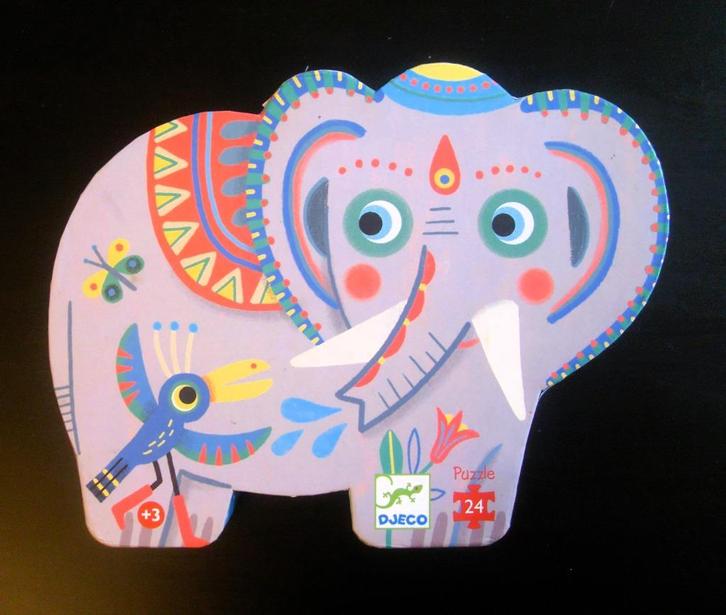 Djeco Puzzel / Hathee Aziatische Olifant / puzzle, Kinderen en Baby's, Speelgoed | Kinderpuzzels, Zo goed als nieuw, 2 tot 4 jaar