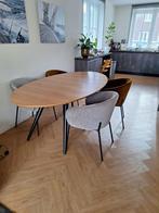 Ovale uitschuiftafel Eclipse + 6 stoelen – Zo goed als nieuw, Ophalen, 100 tot 150 cm, 200 cm of meer, Zo goed als nieuw