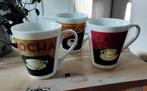 3 mokken  - espresso - latte - mocha - kleine issues, Gebruikt, Keramiek, Ophalen of Verzenden, Overige stijlen