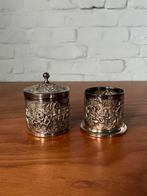 Verzilverd antiek Douwe Egberts Theedoosje Hooijkaas m, Antiek en Kunst, Ophalen