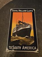 Koninklijke Hollandsche Lloyd Emaille Reclamebord, Verzamelen, Ophalen of Verzenden, Gebruikt, Motorboot of Zeilboot, Gebruiksvoorwerp