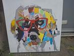 Kleurrijk Schilderij - Hond met Bril, Ophalen of Verzenden