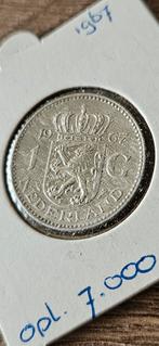 Zilveren gulden 1967 Juliana prachtig +tot FDC, 1 gulden, Koningin Juliana, Zilver, Ophalen of Verzenden