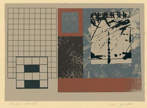 Christiaan Paul Damsté(1944)Zeefdruk"Abstracte Compo" Ges Ge, Antiek en Kunst, Kunst | Litho's en Zeefdrukken, Ophalen of Verzenden