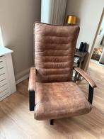 Relaxfauteuil leer relax fauteuil, Huis en Inrichting, Fauteuils, Ophalen of Verzenden, Zo goed als nieuw, Modern klassiek stoer sober hoffz