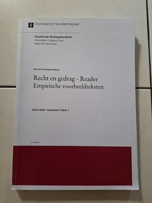 Recht en gedrag Reader Empirische voorbeeldtek UvA 2023-2024, Boeken, Studieboeken en Cursussen, Zo goed als nieuw, WO, Ophalen of Verzenden