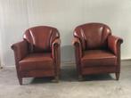 Twee prachtige fauteuils in leer, made by Bendic, Huis en Inrichting, 75 tot 100 cm, Gebruikt, Leer, 75 tot 100 cm