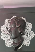 Zeldzaam Wandkopje (Wall mask) Vrouw Jaren 20 - Genummerd, Antiek en Kunst, Kunst | Beelden en Houtsnijwerken, Ophalen of Verzenden