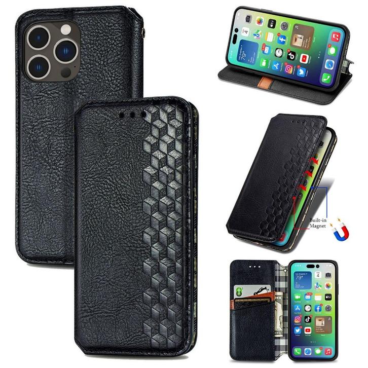 Luxe PU Lederen Wallet Case Set voor iPhone 14 Pro _ Zwart, Telecommunicatie, Mobiele telefoons | Hoesjes en Frontjes | Apple iPhone