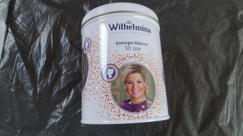 NIEUW blik , Wilhelmina , Koningin Maxima 50 jaar , met GRAT, Verzamelen, Blikken, Nieuw, Overige, Ophalen of Verzenden
