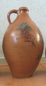 antieke aardewerk oliekruik steengoed pot bloemen, Antiek en Kunst, Verzenden