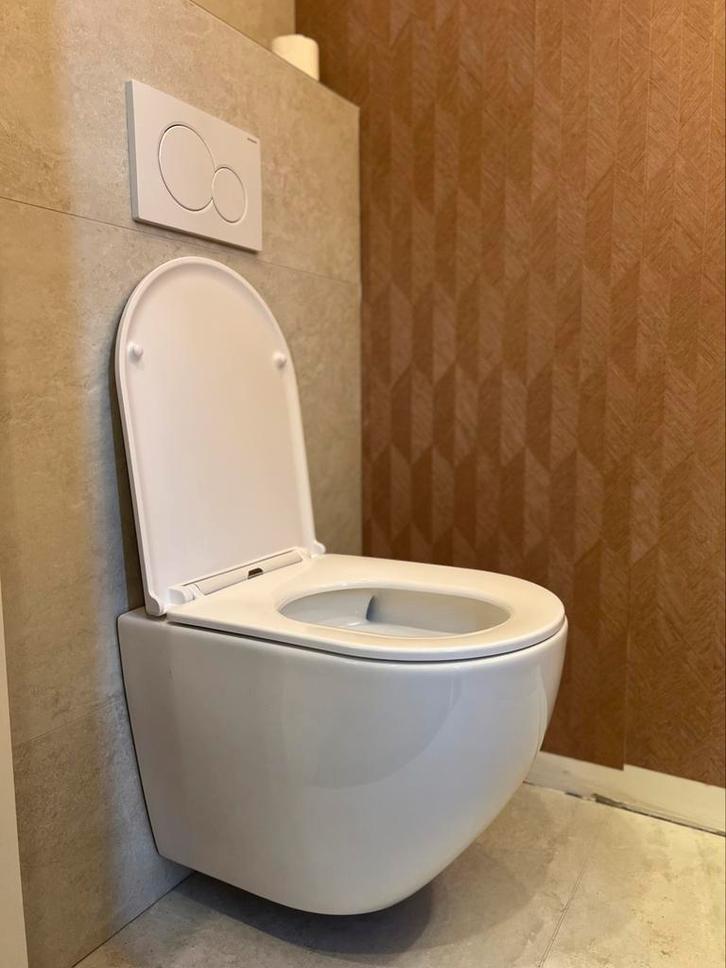 Toilet Nieuw in doos Spoelrandloos,cycloonflush incl zitting, Doe-het-zelf en Verbouw, Sanitair, Nieuw, Toilet, Steen, Ophalen
