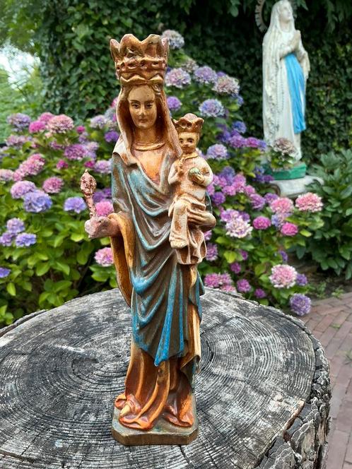 Oud Mariabeeld ❤️ Maria met kindje Gebr v Paridon, Antiek en Kunst, Antiek | Religie, Ophalen of Verzenden