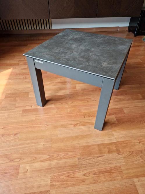 Bijzet tafel composiet blad, Huis en Inrichting, Tafels | Bijzettafels, Gebruikt, Vierkant, Minder dan 55 cm, Metaal of Aluminium