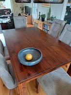 Uitschuifbare eettafel met zes stoelen, Ophalen, Zo goed als nieuw, 6 tot 8 stoelen