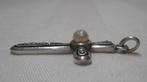 Zilveren antieke kruis hanger met markasiet nr.1300, Verzenden, Zilver, Hanger