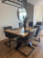 Massief eiken eettafel + salontafel + 3 stoelen Topkwaliteit, Huis en Inrichting, Tafels | Eettafels, Ophalen, Eikenhout, 50 tot 100 cm