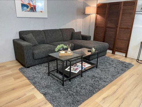 GRATIS LEVERING Nette Donkergrijze Stoffen Hoekbank, Huis en Inrichting, Banken | Complete zithoeken, Zo goed als nieuw, Stof