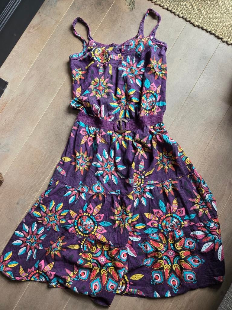 Vrolijke hippie zomerjurk 44/46, Kleding | Dames, Ophalen of Verzenden, Zo goed als nieuw, Maat 46/48 (XL) of groter, Onder de knie