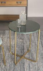 White Label Bijzettafel Timpa Marble Green | van €119, nu, Huis en Inrichting, Tafels | Bijzettafels, 45 tot 60 cm, Rond, Nieuw