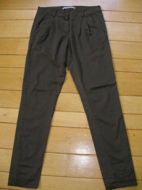 ZARA broek chino leger groen maat 36, Kleding | Dames, Broeken en Pantalons, Zo goed als nieuw, Maat 36 (S), Groen, Lang, Ophalen of Verzenden