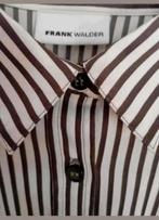 Frank Walder blouse 44 wit met bruin streepje, Kleding | Dames, Blouses en Tunieken, Bruin, Maat 42/44 (L), Ophalen of Verzenden