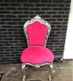 Roze fauteuil, Huis en Inrichting, Fauteuils, Ophalen, Hout, Minder dan 75 cm, Zo goed als nieuw