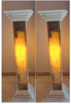 2 Marmeren zuil incl. verlichting/Marble columns with lights, Ophalen, Nieuw