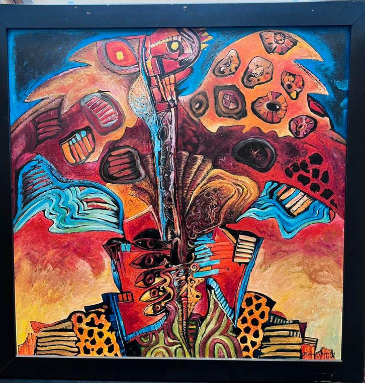 Frans Jansen - Gemengde Techniek op Paneel, Antiek en Kunst, Kunst | Schilderijen | Klassiek, Ophalen