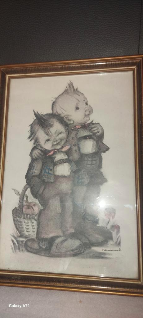 Hummel Tekening Ingelijst, Antiek en Kunst, Kunst | Tekeningen en Foto's, Ophalen of Verzenden