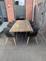 Complete tuinmeubelset robuust teak,ook los te koop(in sets), Ophalen, Gebruikt, Teakhout, 8 zitplaatsen