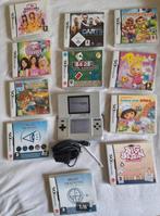 Nintendo DS Phat met 11 spellen adapter, Zo goed als nieuw, Zilver, DS Original of Phat, Verzenden