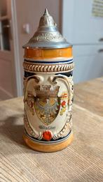 prachtige Duitse Bierpul met tinnen deksel, Antiek en Kunst, Verzenden