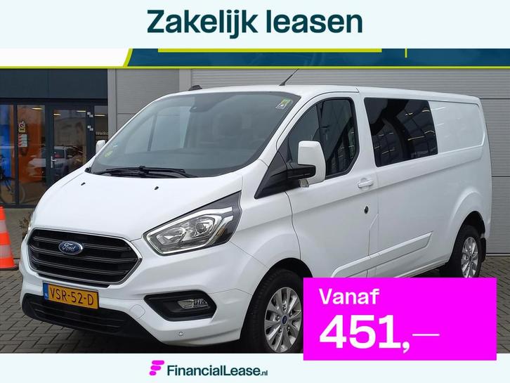 Ford Transit Custom 2.0 TDCi 130pk Limited Dubbele Cabine 6-, Auto's, Bestelauto's, Bedrijf, Lease, Financial lease, ABS, Airbags