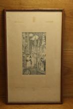 Litho Straatje in Brugge no1 van Jan Strube, Antiek en Kunst, Ophalen of Verzenden