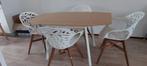 Bamboe/witte eettafel; Klaptafel in zeer goede staat wegens, Ophalen, 50 tot 100 cm, Zo goed als nieuw, Vijf personen of meer