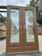 Set schuif / en-suite deuren met glas in lood 201x134cm., Antiek en Kunst, Ophalen