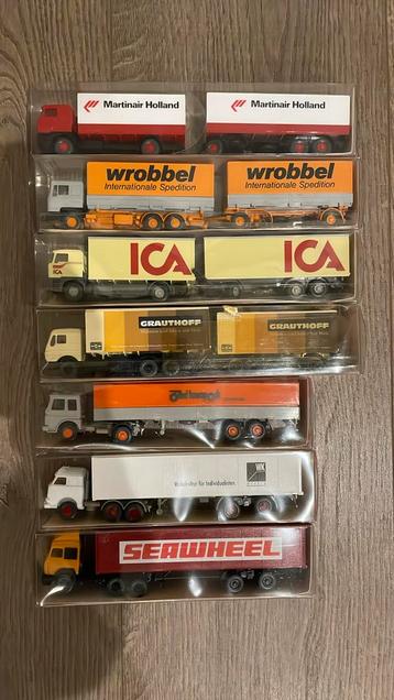 Wiking model vrachtwagens 1:87 H0 7 stuks MAN Mercedes Daf beschikbaar voor biedingen
