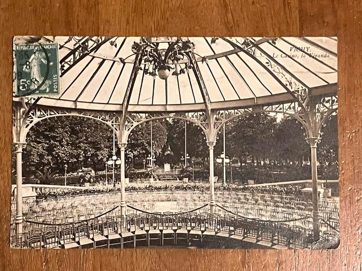 Vichy - Le Casino, la Veranda., Verzamelen, Ansichtkaarten | Buitenland, Gelopen, Frankrijk, Voor 1920, Ophalen of Verzenden