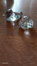 Crystal beeldjes: Eend & Schildpad, Huis en Inrichting, Overige kleuren, Ophalen of Verzenden, Minder dan 50 cm, Glas
