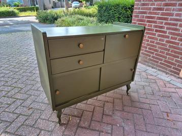 Prachtige Vintage Commode - Olijfgroen beschikbaar voor biedingen