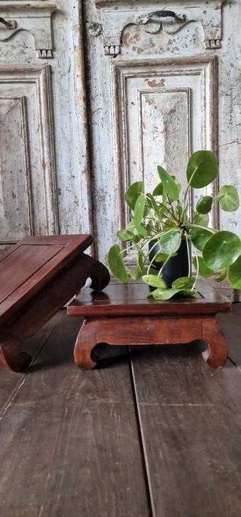 Kleine opium tafeltje, Huis en Inrichting, Tafels | Bijzettafels, Gebruikt, Rond, Minder dan 45 cm, Minder dan 55 cm, Hout, Ophalen of Verzenden