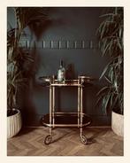 Vintage Dranken trolley Bar Cart - Serveerwagen uit messing, Ophalen, Trolleywood, Vintage, Tramkade 26 Den Bosch